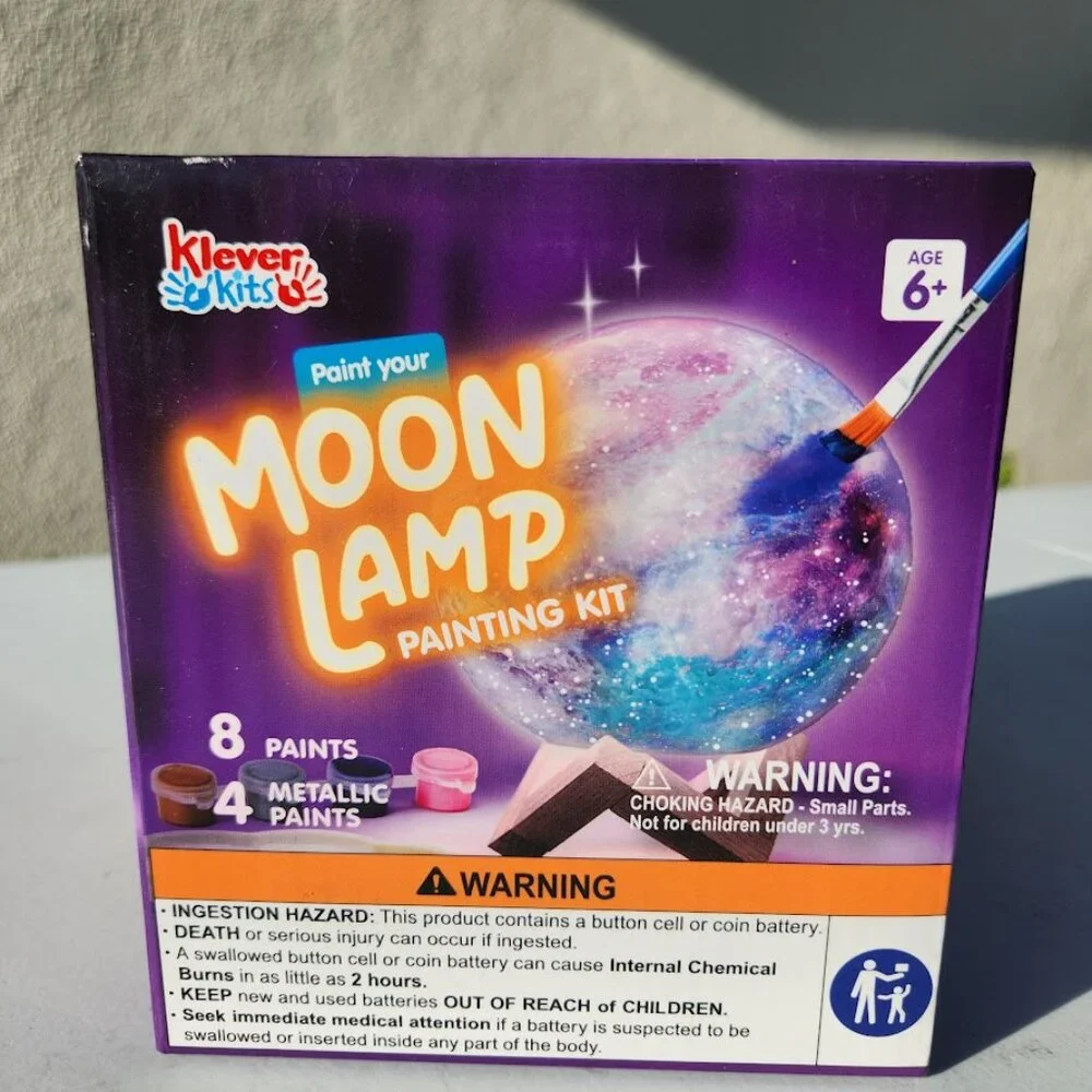 Moon Lamp Night Light Kit Paint it Yourself Craft Kits Activity Project Decor ST